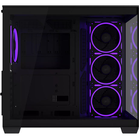 Obudowa midi tower Asus a32 plus (czarna | 2x USB-A | 1x USB-C | RGB | szkło hartowane)