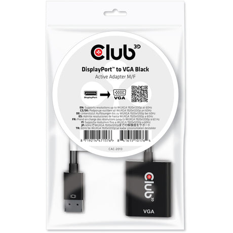 Aktywny adapter Club 3D Displayport 1.1 na VGA (czarny)
