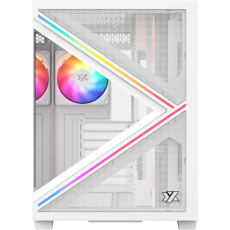 Obudowa Xyz PC Gear Qubex Midi Tower (biała | 2x USB-A | 1x USB-C | Szkło hartowane)