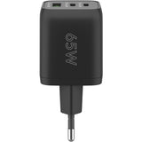 Szybka ładowarka Goobay USB-C nano (65 W) i tekstylny kabel USB-C (czarny, 1 metr)