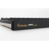 Ducky zero 6108 klasyczna czarna mechaniczna klawiatura do gier rgb (czarna, układ amerykański (qwerty), wiśnia mx2a niebieska, 100%, diody rgb, double-shot pbt, hot swap, 2,4 ghz | bluetooth | usb-c)