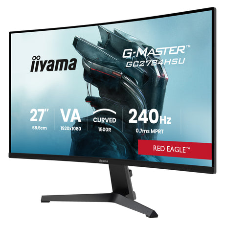 Iiyama G-Master Red Eagle GC2784HSU-B1 27 zakrzywiony monitor do gier (czarny, 2x HDMI, Display Port, 2x USB, 240 Hz)