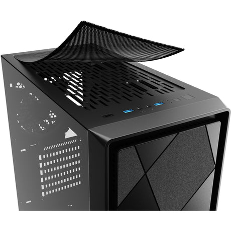 Sharkoon vs8 rgb czarna obudowa midi tower (czarna | 2x usb-a | 1x usb-c | rgb | szkło hartowane)
