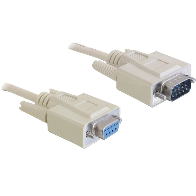 Delock przedłużacz szeregowy RS-232 9-pinowy męski > 9-pinowy żeński, kabel 1m (82984)