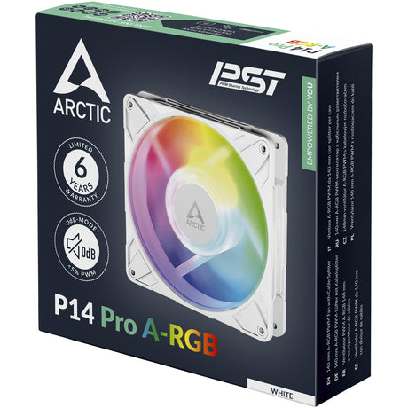 Wentylator obudowy Arctic P14 pro a-rgb (biały, 140 x 140 x 27 mm, pwm)