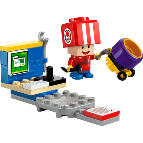 Lego super mario - mario kart - zabawka konstrukcyjna ropucha (pit stop) (30702)