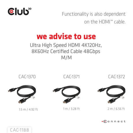 Adapter Club 3D Mini Displayport 1.4 na HDMI 8K60 Hz M-F (czarny)