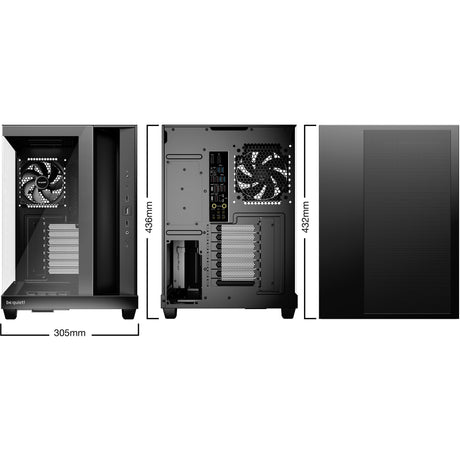 Bądź cicho! podstawa świetlna 500 obudowa midi tower (czarna | 2x USB-A | 1x USB-C | RGB | okienko)