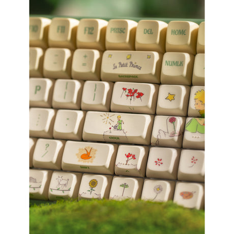 Mechaniczna klawiatura do gier Iqunix F97 Floral Date RGB (zielona, układ USA (QWERTY), Gateron Red, 96%, diody RGB, możliwość wymiany podczas pracy, pbt, 2,4 GHz | bluetooth 5.1 | USB-C)