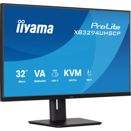 Monitor Iiyama Prolite xb3294uhscp-b1 31,5 4k UHD (czarny, 2x hdmi, display port, 2x usb-a, 3x usb-c)