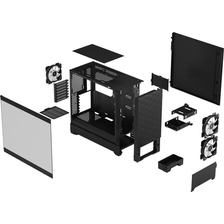 Obudowa midi tower pop air rgb o konstrukcji fraktalnej (czarna | 2x usb-a | rgb | szkło hartowane)