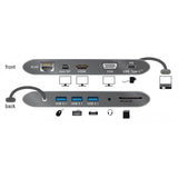 Delock Stacja dokująca USB Type-C 3.1 4K 30 Hz (szara, USB-C, HDMI, SD, USB)