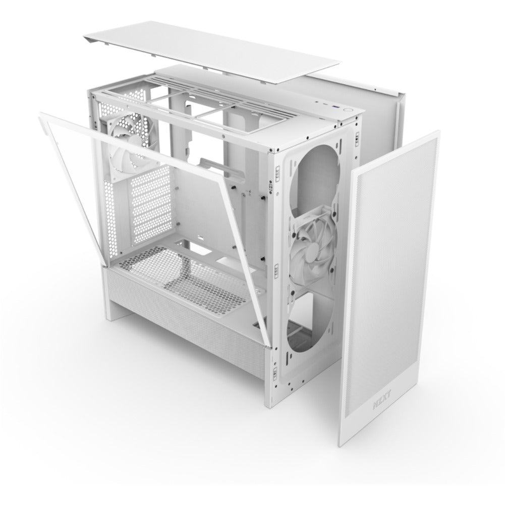 Obudowa midi tower Nzxt h5 flow v2 (biała | 1x USB-A | 1x USB-C | szkło hartowane)