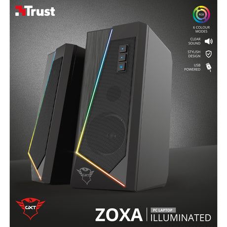 Zestaw głośników Trust GXT 609 Zoxa z podświetleniem RGB Głośnik do komputera (czarny, RGB LED)