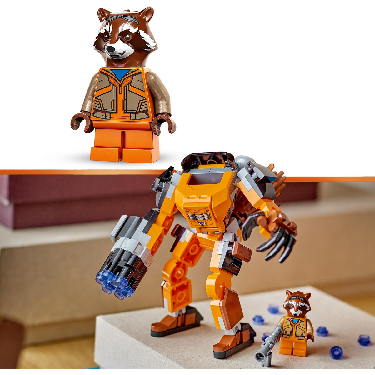 Lego Marvel - zabawka konstrukcyjna zbroi mecha rakietowego (76243)
