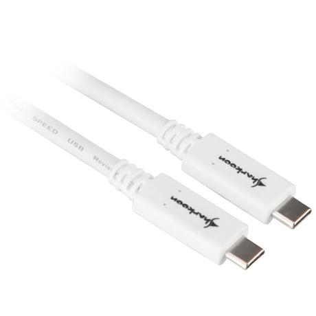 Kabel Sharkoon USB-C 3.2 > USB-C (biały, 0,5 m)