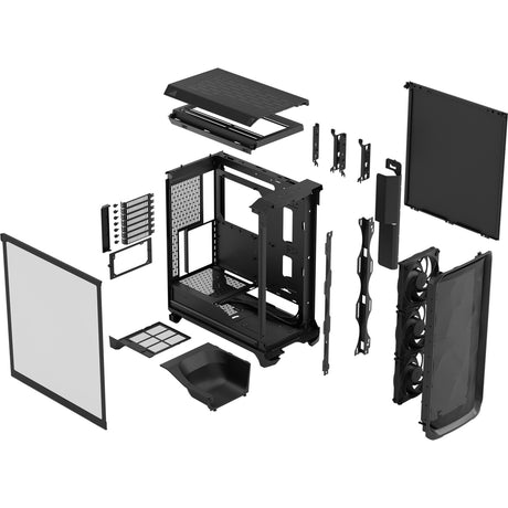 Konstrukcja fraktalna meshify 3 obudowa midi tower (czarna | 2x USB-A | 1x USB-C | szkło hartowane)