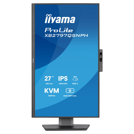 Monitor Iiyama prolite xb2797qsnph-b1 27 (czarny, hdmi, displayport, usb-c, lan, audio, kamerka internetowa)