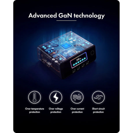 Icy box 240w gan oplaadstation (zwart, 4x usb-c, 2x usb-a)