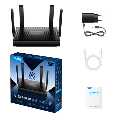 Cudy ax1500 gigabitowy router Wi-Fi 6 (czarny, aplikacja)