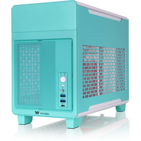 Obudowa mini tower Thermaltake tr100 miętowa truskawka (miętowa jagoda | 2x USB-A | 1x USB-C)