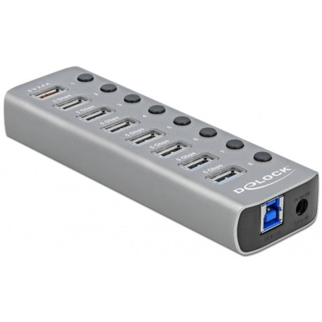Delock Koncentrator USB 3.2 gen 1 z 7 portami Koncentrator USB (szary)