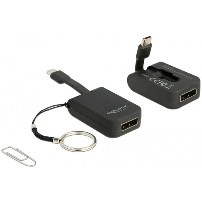 Delock Brelok na klucze z adapterem USB-C > Displayport (czarny, 4k 60hz)