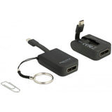 Delock Brelok na klucze z adapterem USB-C > Displayport (czarny, 4k 60hz)