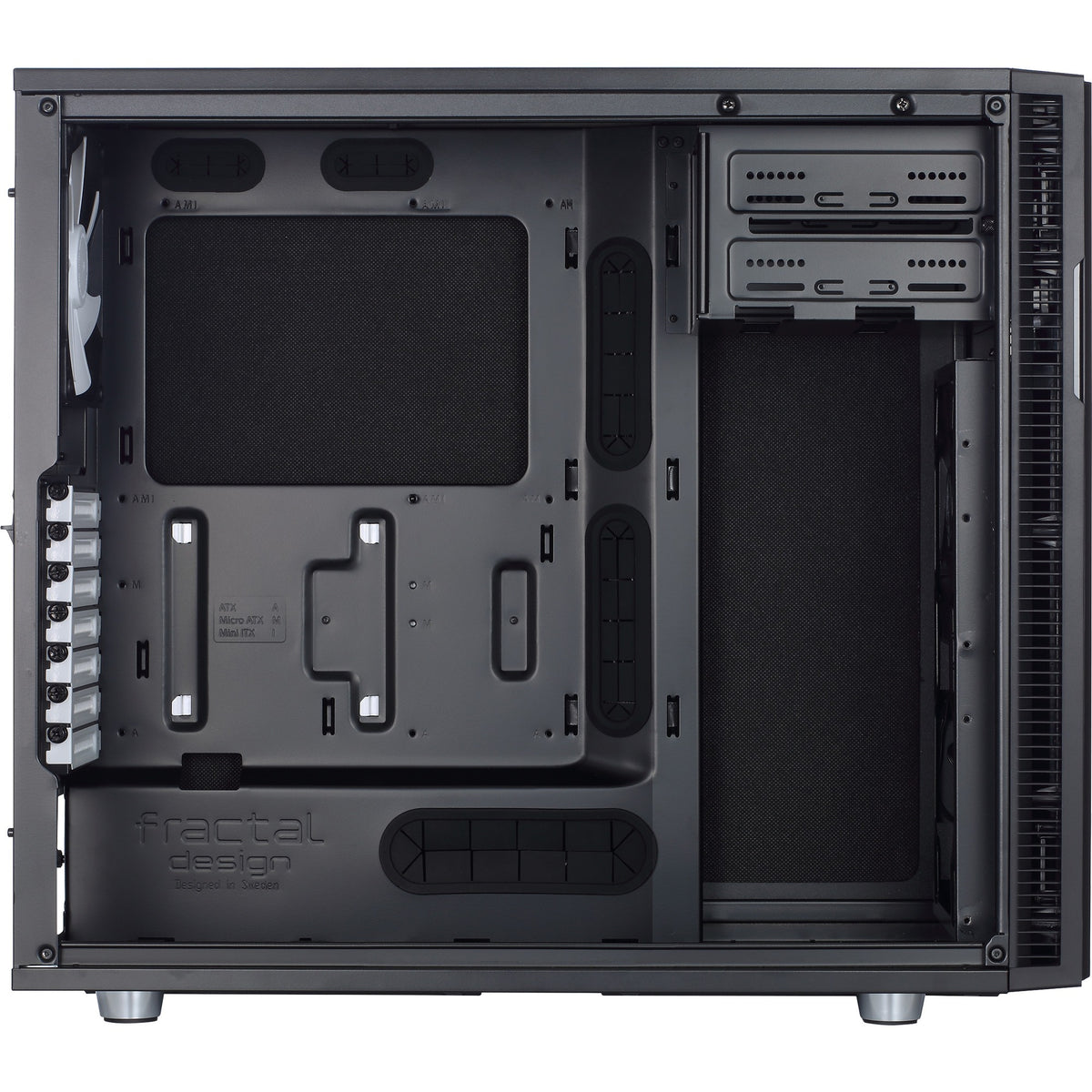 Konstrukcja fraktalna definiuje obudowę midi tower r5 (czarna | 4x usb-a)