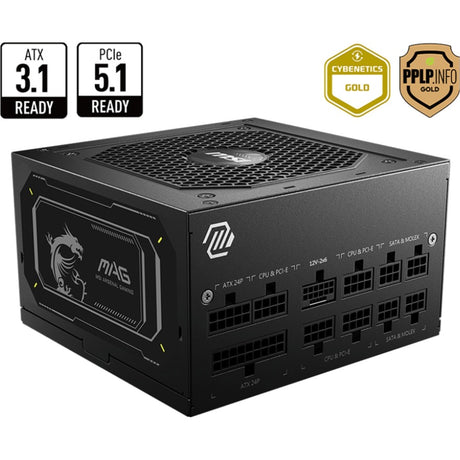 Modułowy zasilacz MSI Mag A850GL PCIe5 II 850 W (czarny, 1x 12V-2x6, 4x PCIe)