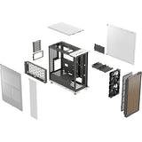 Obudowa North Midi Tower o konstrukcji fraktalnej (biały kolor drewna | 2x USB-A | 1x USB-C)