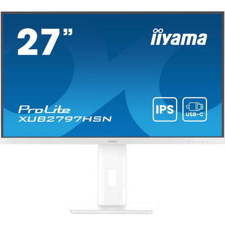 Monitor Iiyama prolite xub2797hsn-w2 27 (biały, HDMI, Display Port, 2x USB-A, 3x USB-C, RJ-45)