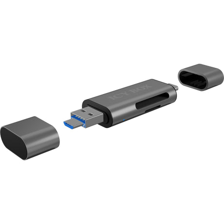 Zewnętrzny czytnik kart Icy Box ib-cr200-c ze złączem multiUSB Czytnik kart (antracyt)