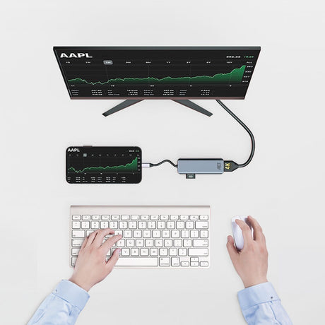 Łączność Act Wieloportowy adapter USB-C 4K do 2 ekranów HDMI, port danych USB-A (aluminium)
