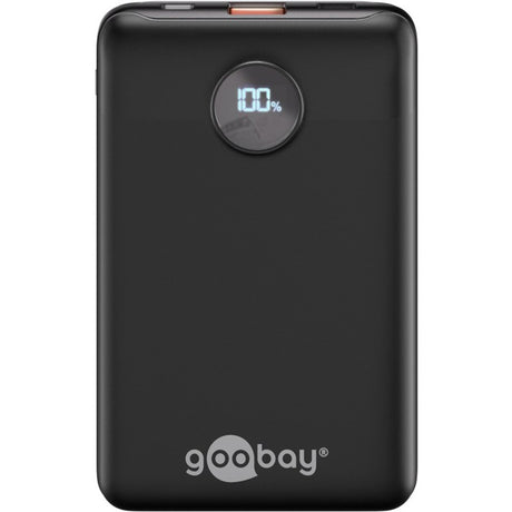 Kompaktowy power bank Goobay 10 000 mAh (czarny, 10 Ah, 1x USB-A, 1x USB-C, zasilanie, szybkie ładowanie)