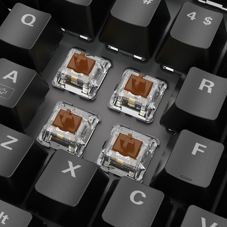 Mechaniczna klawiatura do gier Sharkoon Skiller sgk20 rgb (czarna, układ amerykański (qwerty), huano brązowy, 100%, rgb)