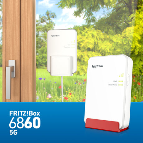 Fritz! box 6860 5g edycja międzynarodowy router bezprzewodowy (czerwony, siatka, 5g)