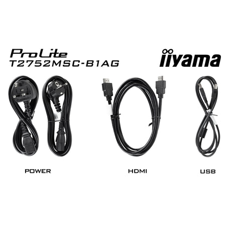 Iiyama prolite t2752msc-b1ag 27 monitor dotykowy (czarny, HDMI, display port, 2x USB-A, USB-B)