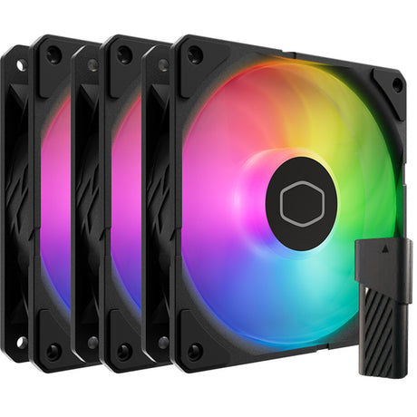 Zestaw wentylatorów Cooler Master Sickleflow Edge 120 argb (czarny, 3 sztuki, 120 x 120 x 25 mm, PWM, 3 sztuki, z mini kontrolerem LED A1)