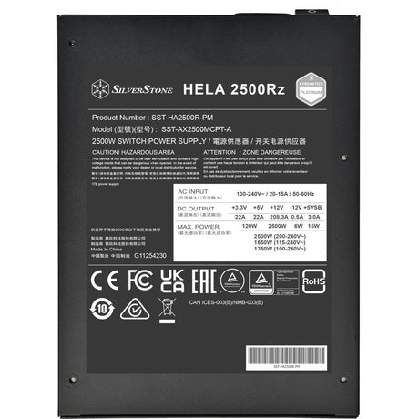 Zasilacz Silverstone hela 2500r 2500 W (czarny, 4x 12v-2x6, 7x pcie)