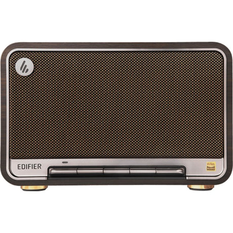 Bezprzewodowy głośnik stołowy Edifier d32 (ciemnobrązowy srebrny, Bluetooth, Wi-Fi (Apple Airplay), USB-C, AUX)