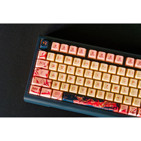 Mechaniczna klawiatura do gier Ducky Year of the Snake 2025 z limitowanej edycji rgb (czarna, układ amerykański (qwerty), wiśniowy mx2a brązowy, 75%, rgb, nasadki klawiszy pbt barwnikowe, hot-swap)