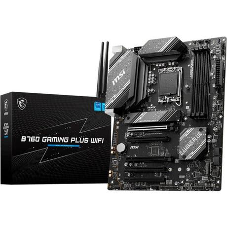 Płyta główna MSI B760 Gaming Plus Wi-Fi Socket 1700 (szary czarny, RAID, 2,5 GB LAN, Wi-Fi 6e, BT, dźwięk, ATX)
