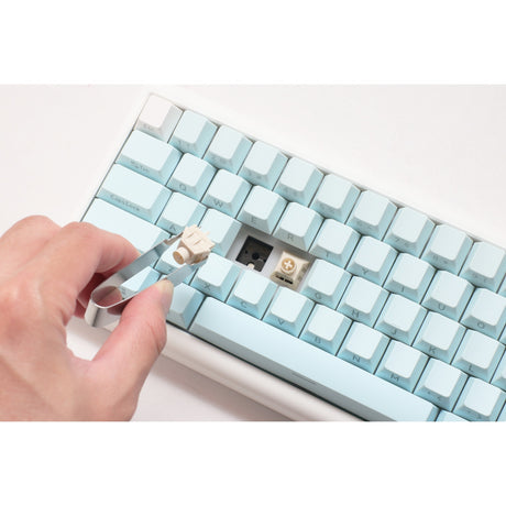 Ducky Projectd Tinker 65 - edycja pom z qmk przez mechaniczną klawiaturę rgb (jasnoniebieski, układ us (qwerty), kailh box cream pro, 65%, diody rgb, double-shot pbt, pom z możliwością wymiany podczas pracy, mocowanie uszczelki)