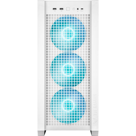 Obudowa midi tower Asus tuf gaming gt302 argb (biała | 2x usb-a | 1x usb-c | rgb | szkło hartowane)