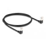 Delock Kabel sieciowy rj45 kat.6a s ftp slim 90° w dół, pod kątem w dół, kabel 1 m (czarny)