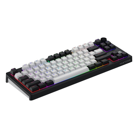 Hator skyfall mag ultima 8k wireless rgb mechanisch gaming toetsenbord (zwart, us lay-out (qwerty), hator aurum ice, 80% (tkl), rgb, double-shot pbt, hot-swap, 2.4ghz | bluetooth | usb-c)