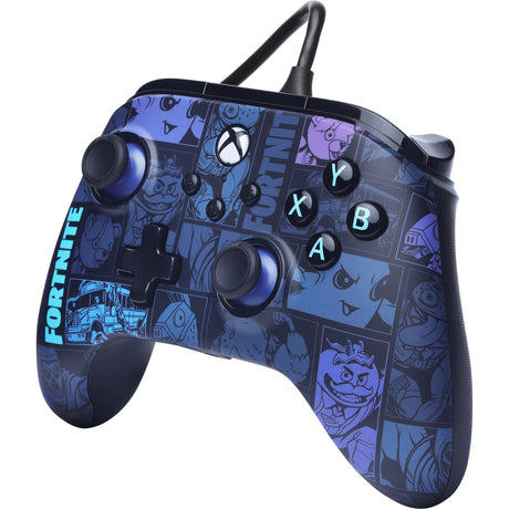 Kontroler Powera Advantage z kablem do konsoli Xbox Series x|s - Fortnite: Victory Royale (ciemnoniebieski, Xbox Series x|s, Xbox One, PC)