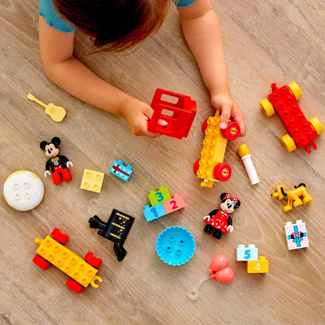 Lego duplo Urodzinowy pociąg Disneya Miki Minnie, zabawka do zbudowania dla małych dzieci 10941