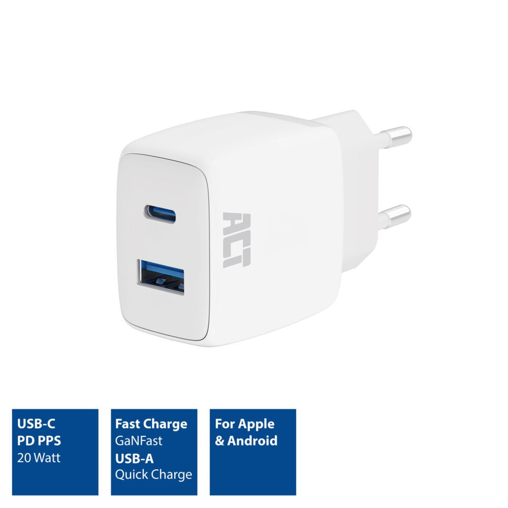 Ładowarka USB akt ac2122 biała